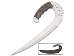 Iron Chief handmade hunting knife featuring a premium D2 steel blade and durable Pakka wood handle by Bladoria Knives.